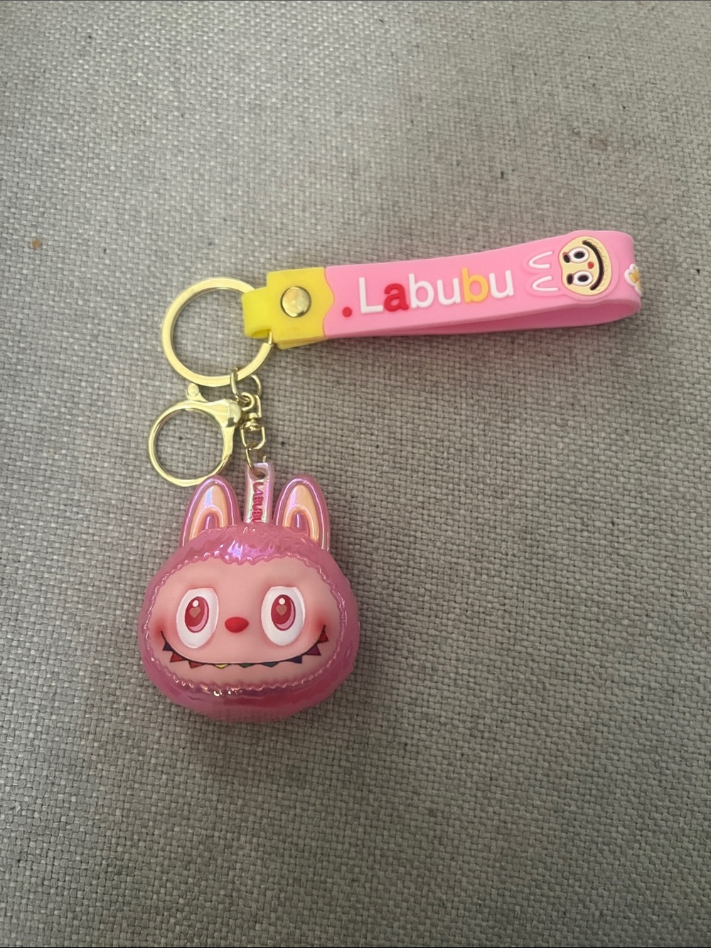Pink Labubu Keychain Toy with Lingth